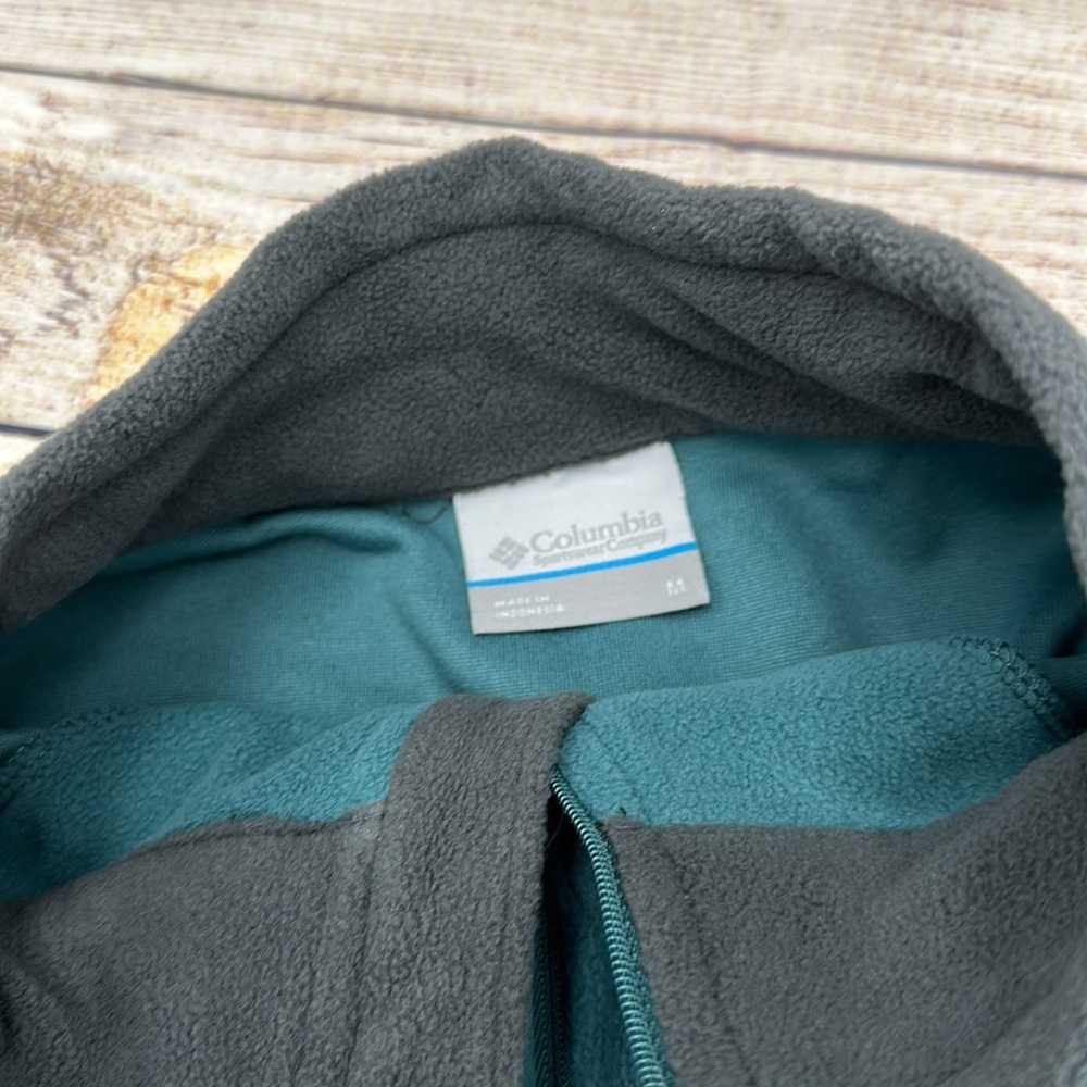 Columbia Pine Ridge Half Zip Fleece Teal and Grey Men’s Size M - Picture 4 of 4